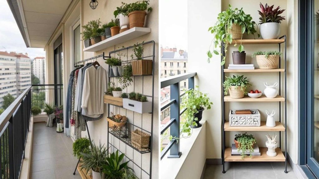 Space-Saving Balcony Shelves