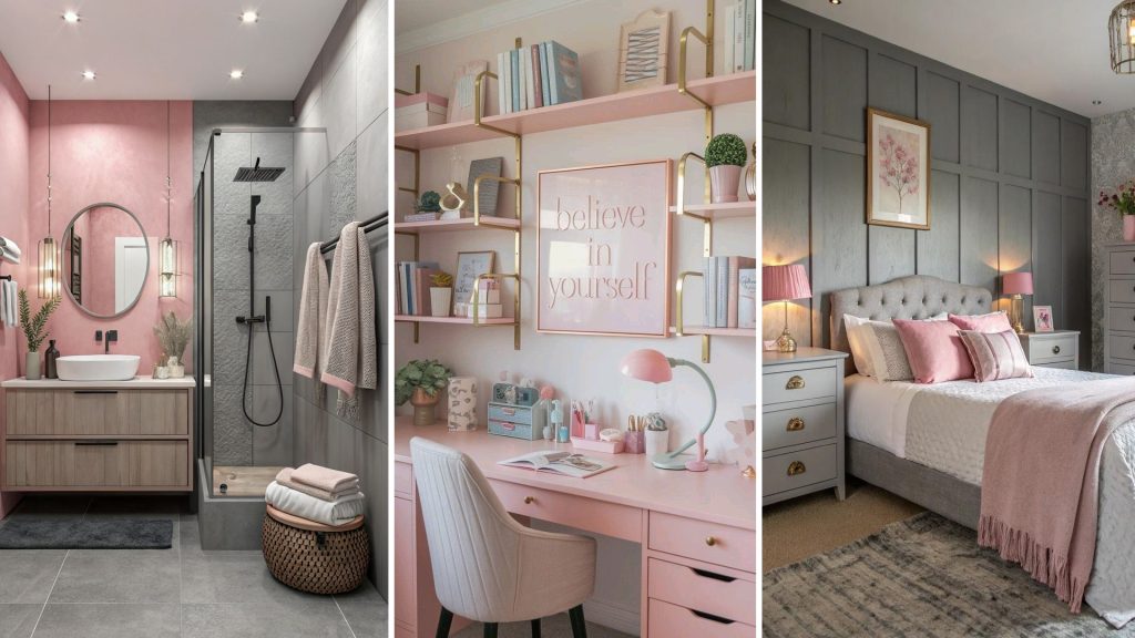 Pink and Grey Colors Combo For Walls