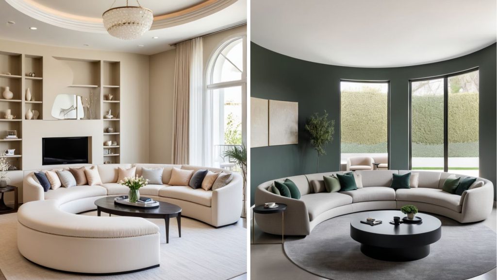 Curved Sofa Design In Living Room