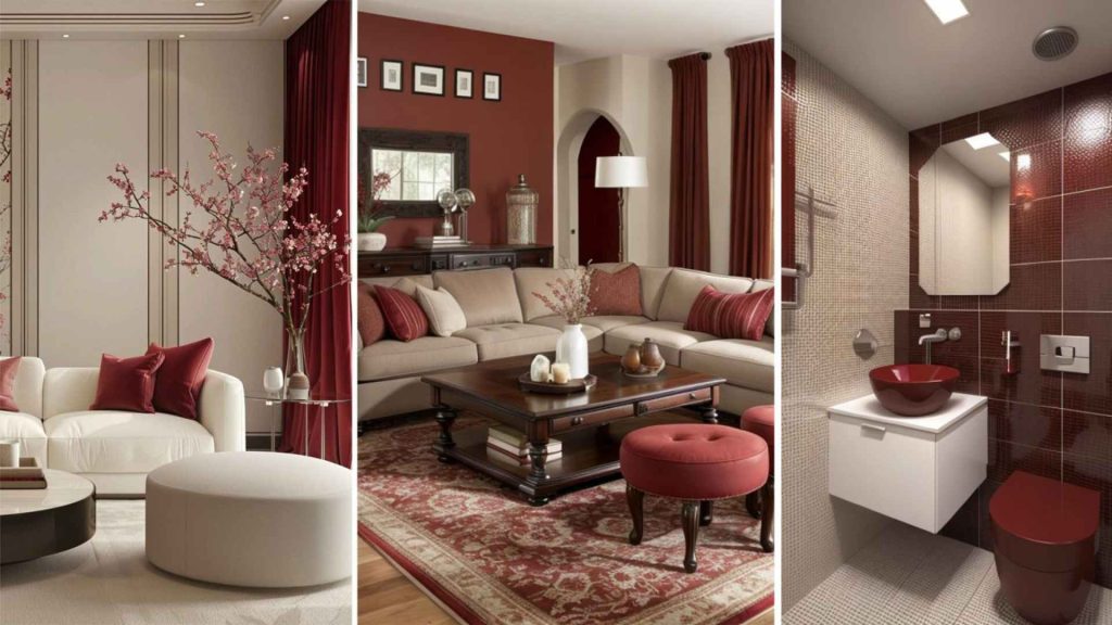 Wall Color Combinations with Soft Red