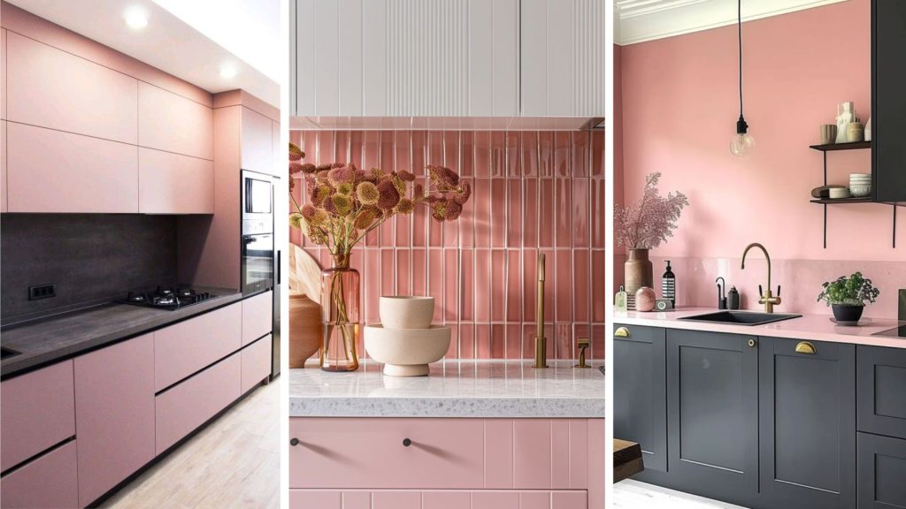Pink Colour Kitchen Interior