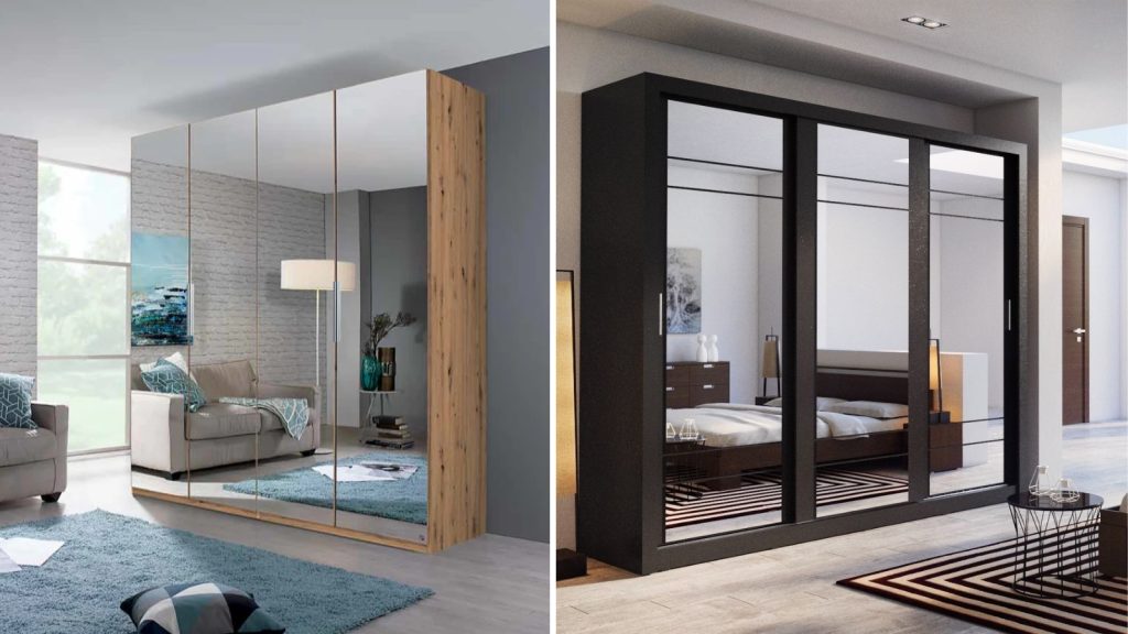 Fully Mirrored Wardrobe Design