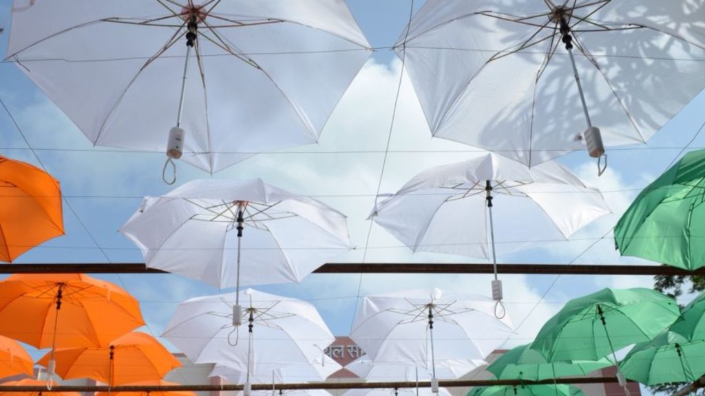 Recycled Umbrella Canopy for Independence Day Decoration