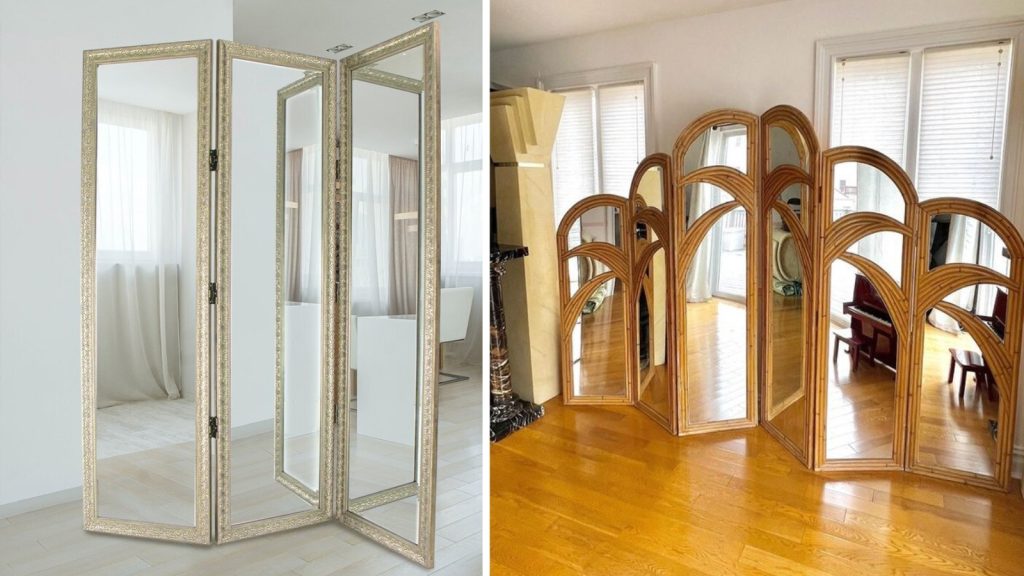 Foldable Room Divider Mirror for Home Design