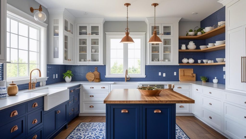 Navy Blue and White Kitchen Color Ideas