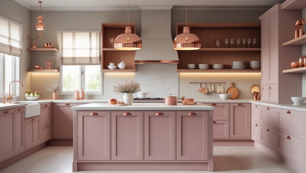 Dusty Rose & Light Wood Color Scheme