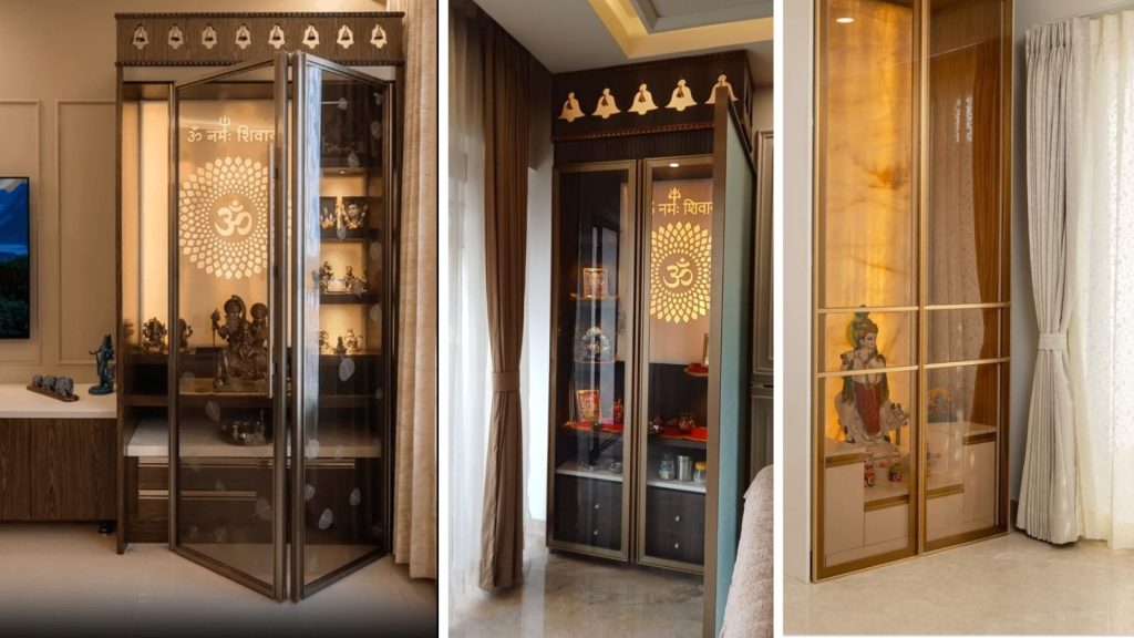 Pooja Mandir Glass Door Design