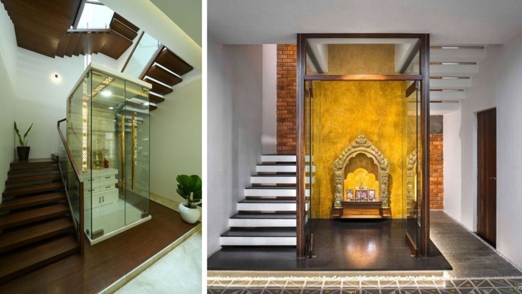 Pooja Unit Under Staircase
