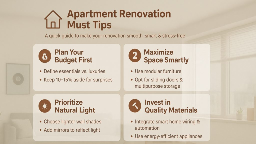 Apartment renovation tips you shouldn’t ignore