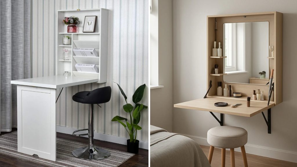Foldaway Desk Designs for Bedroom Interior