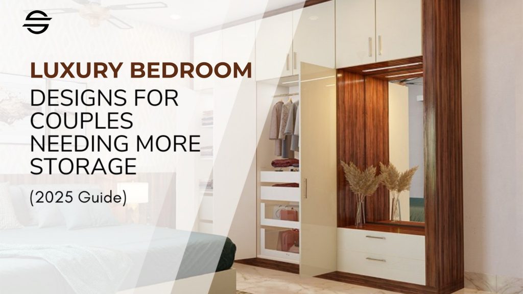 Luxury Bedroom Design with Built-in Storage Wardrobe For Couples