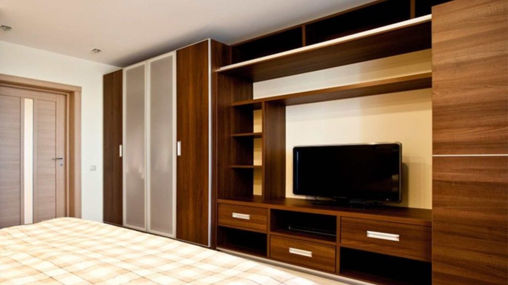 Bedroom Wardrobe Designs with TV Unit