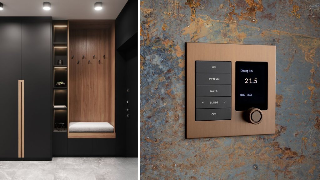 Modern interior design with smart home solutions