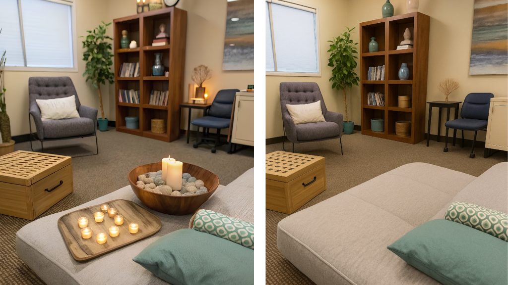 Zen style home interior with minimal focal point