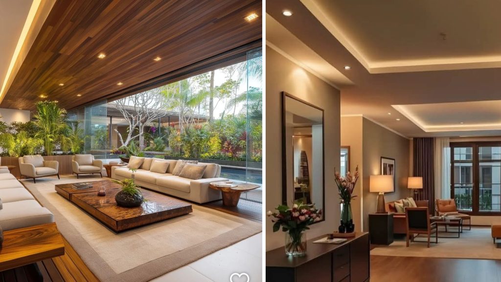 Modern false ceiling design in a stylish living room (2025)