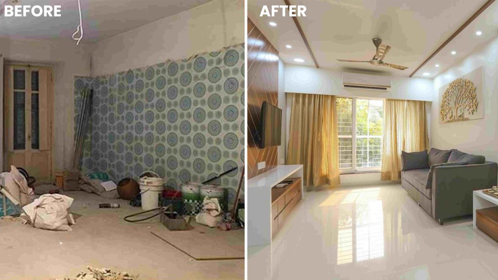 modern 2BHK flat and apartment renovation ideas