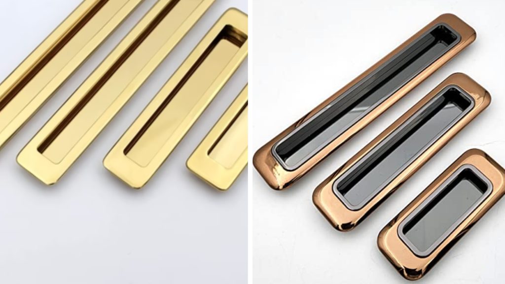 Minimalist sliding wardrobe handles for small apartment bedroom design