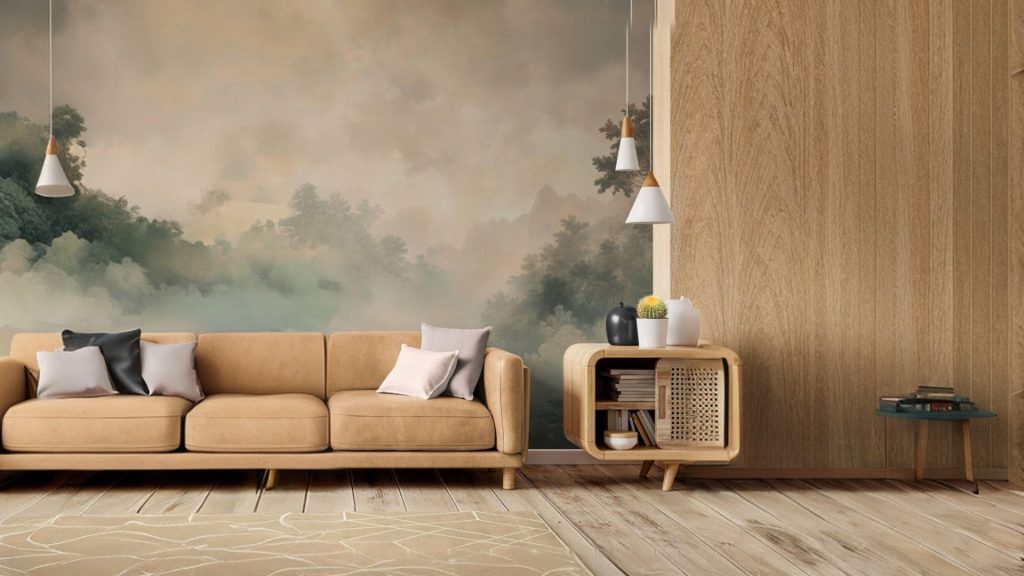 Zen style home interior with textured neutral decor