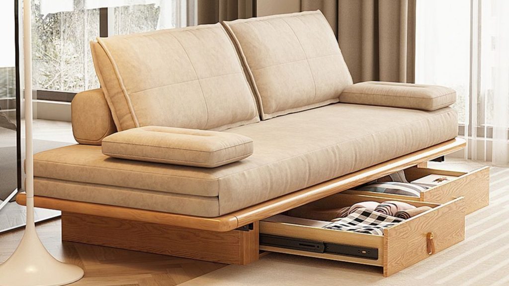Compact sofa set with hidden storage for living room