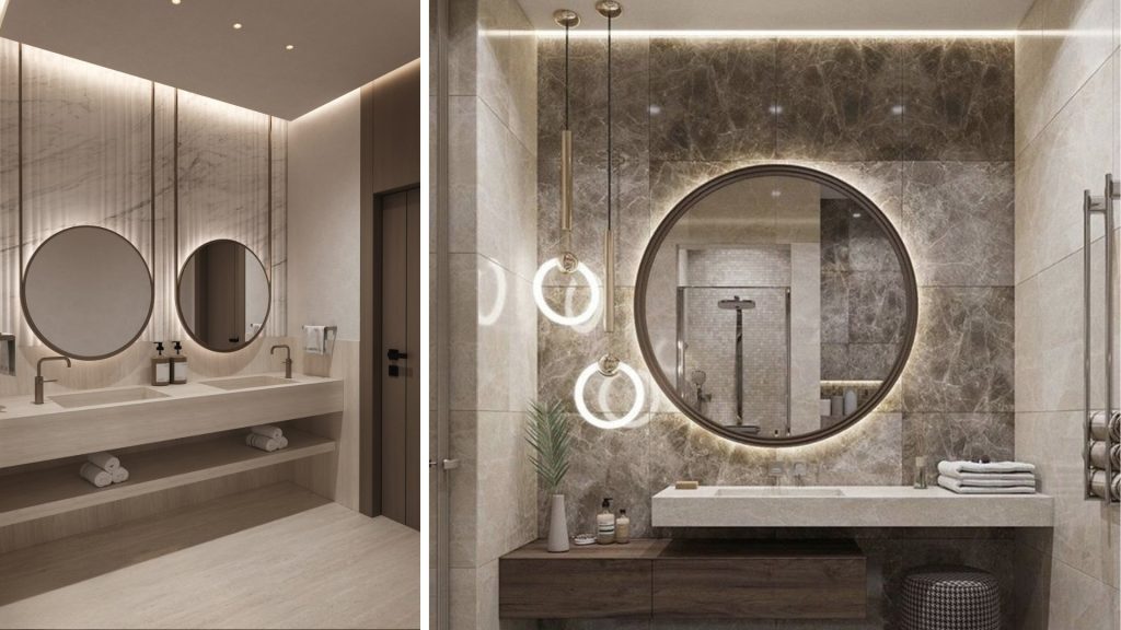 Wall-Mounted and Free-Standing Hanging Bathroom Mirrors