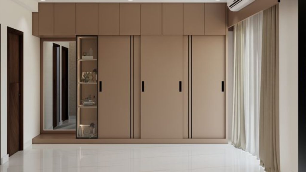 Integrated sliding wardrobes for small apartment bedrooms