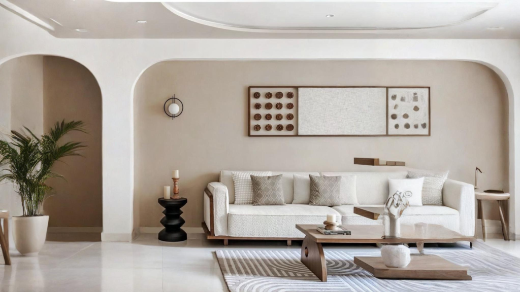 Zen style home interior blending minimalism with Indian functionality