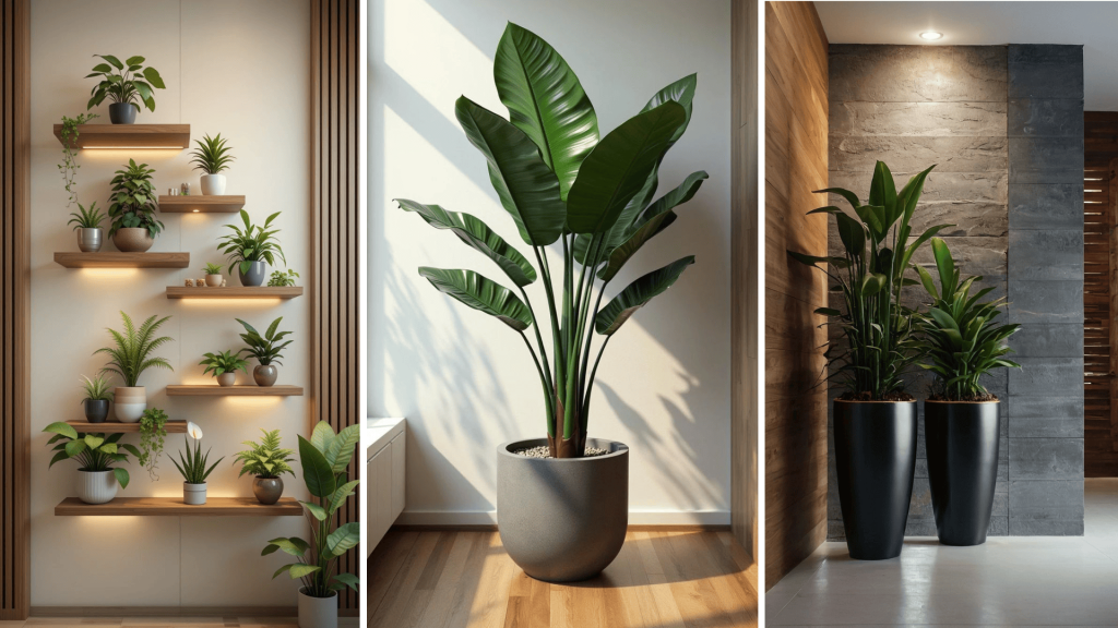 Lush indoor plants for luxury small apartment decor