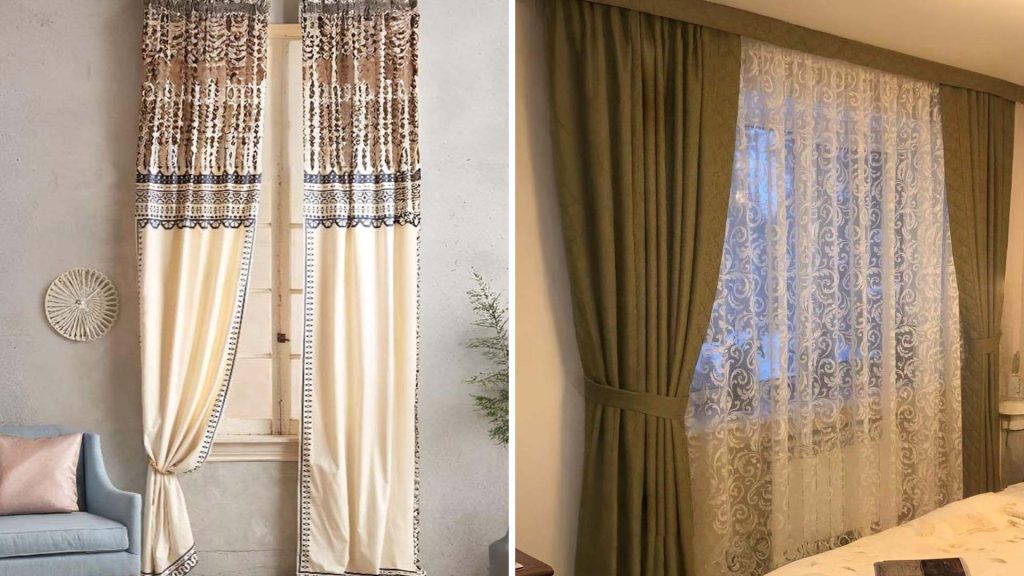 Floor-to-ceiling curtains for luxury small apartment