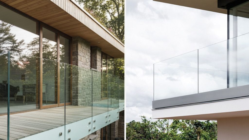 Modern frameless glass railing design for balcony
