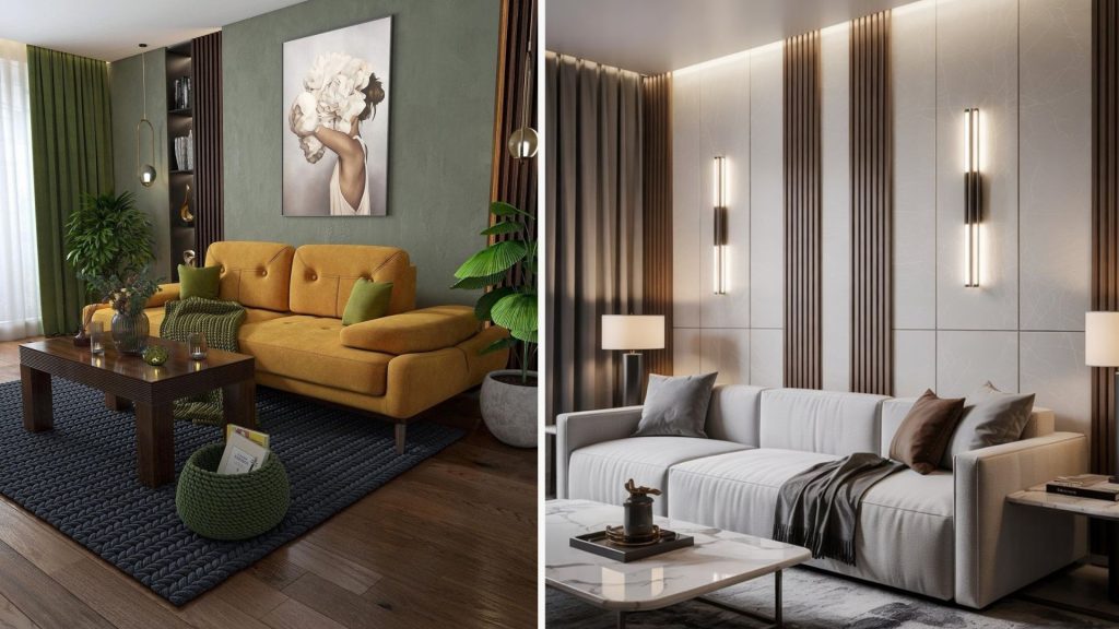 Multiple textures in small luxury apartment