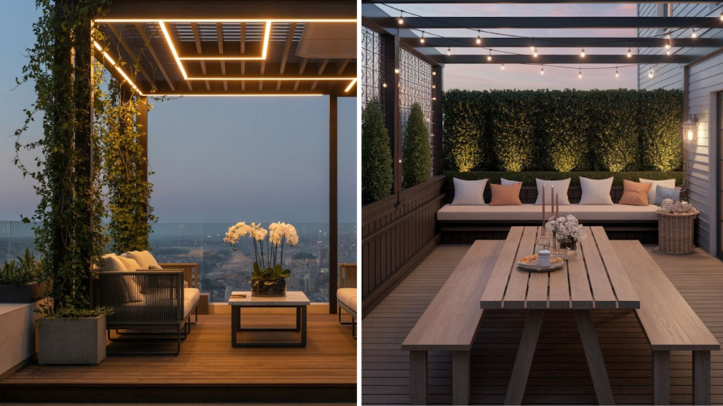 Rooftop terrace lights for modern design