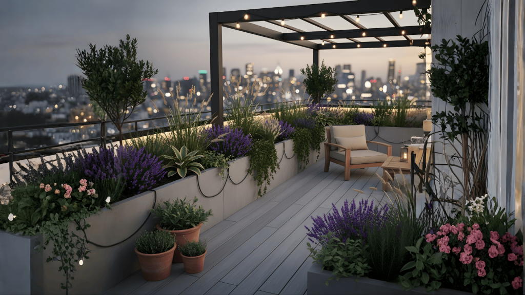 Modern and stylish garden terrace design