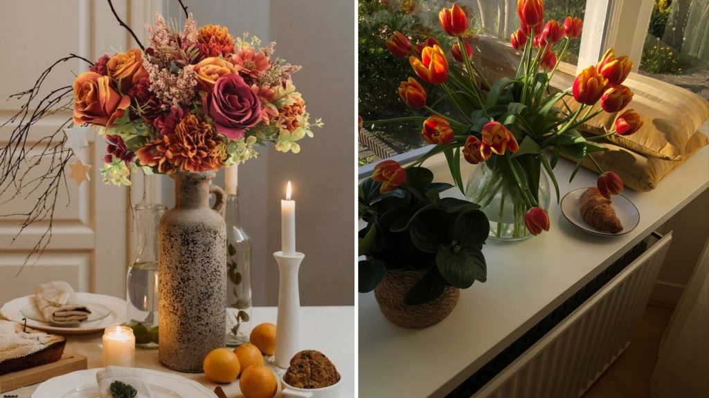 Beautiful Small vase with simple floral arrangement