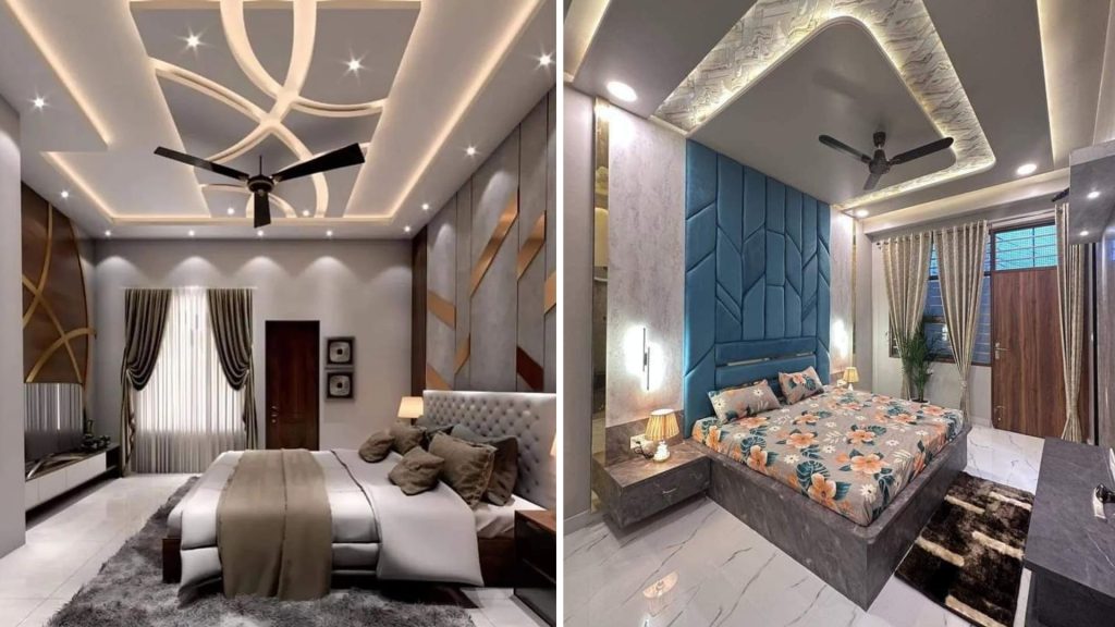 Modern bedroom ceiling design with ceiling fan