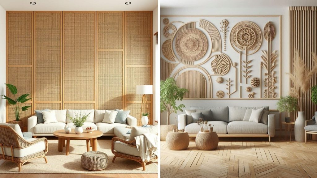 Bohemian wall panelling design for living room