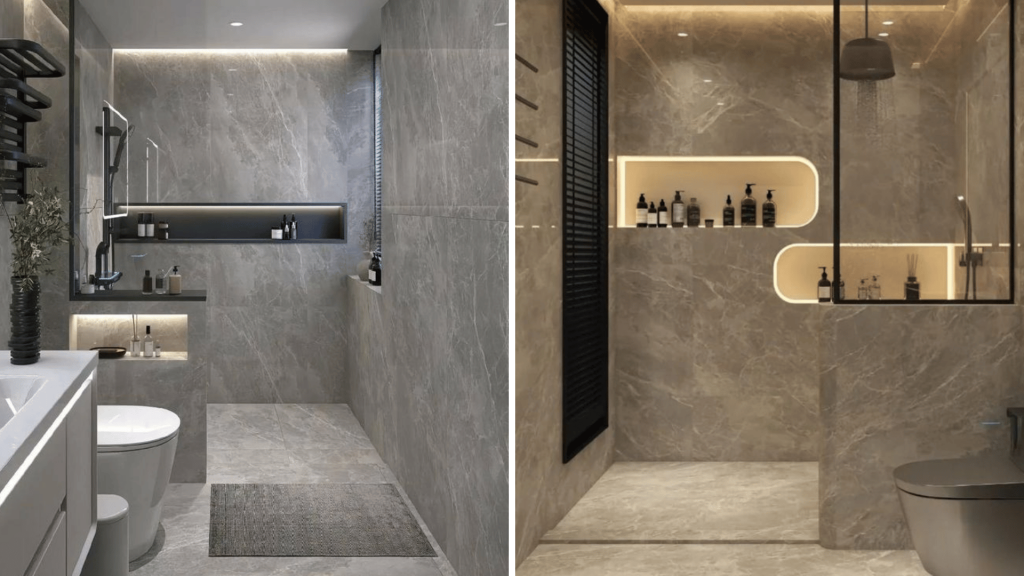 Grey and White Luxury Bathroom Tiles
