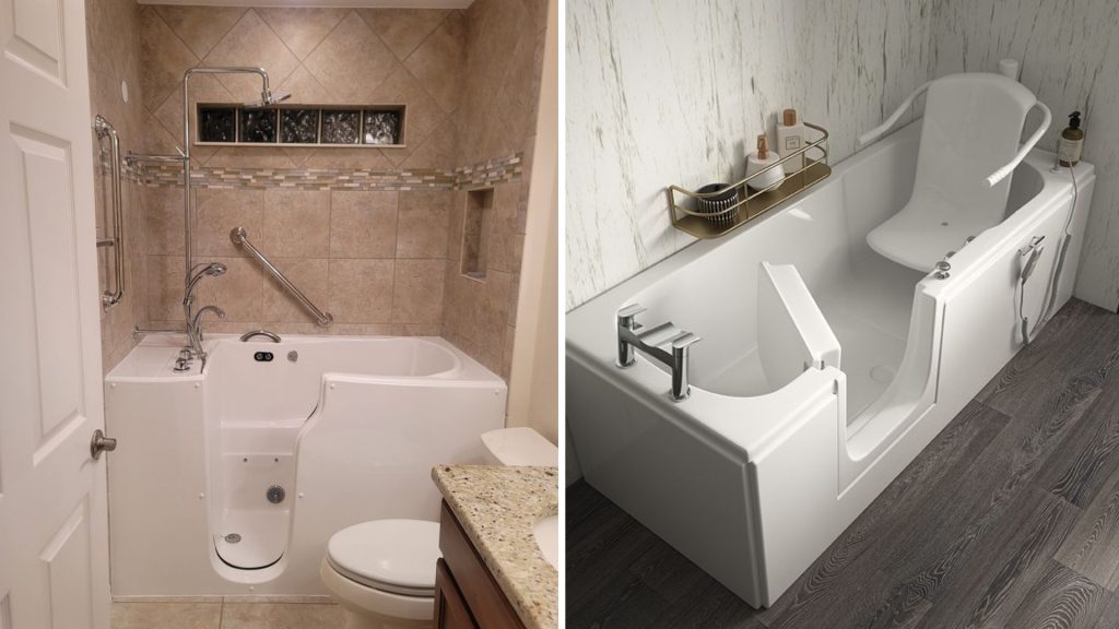 Modern compact walk-in tub for small bathrooms