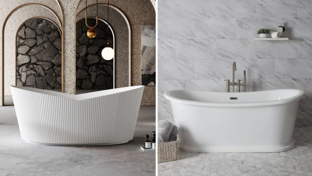 Double-ended bathtub design in modern bathroom