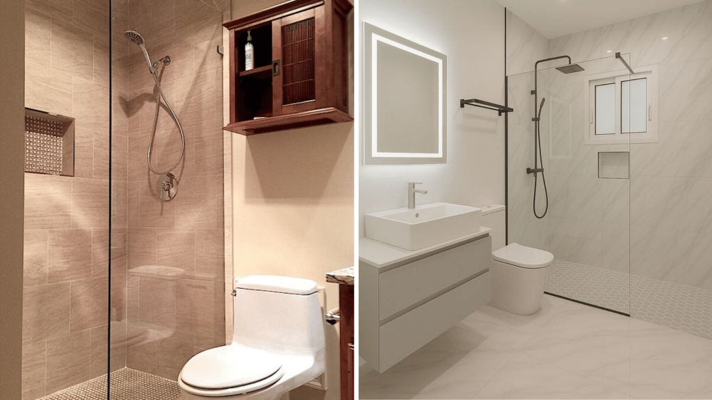 Half-Glass Partition in Bathrooms (Shower Screen)