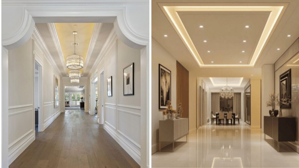 Modern home corridor ceiling design