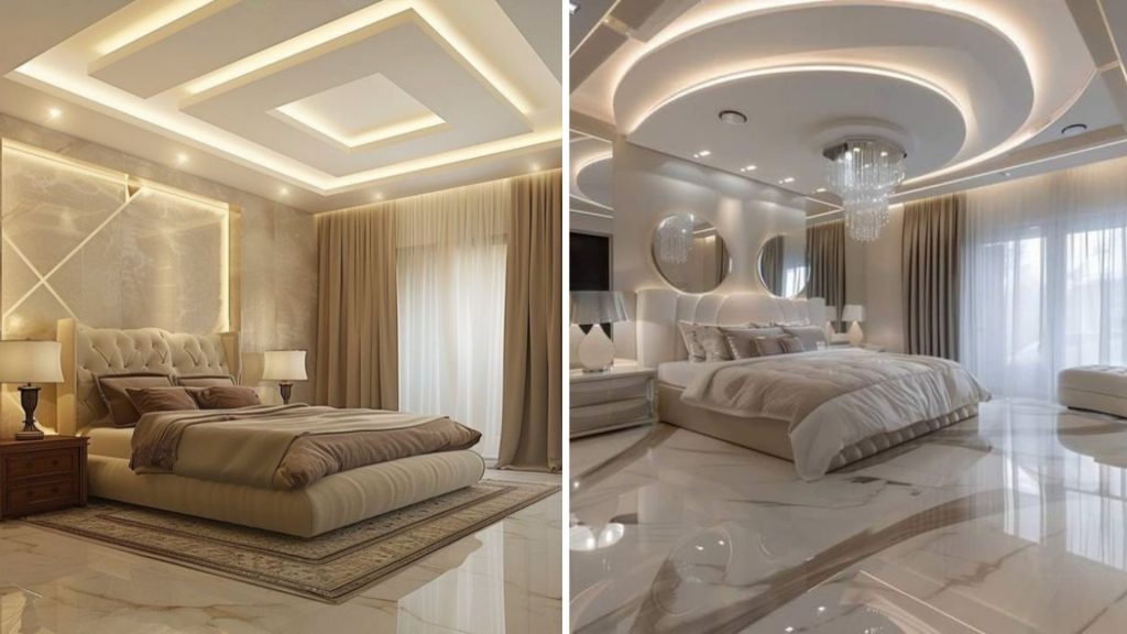 Modern master bedroom false ceiling design