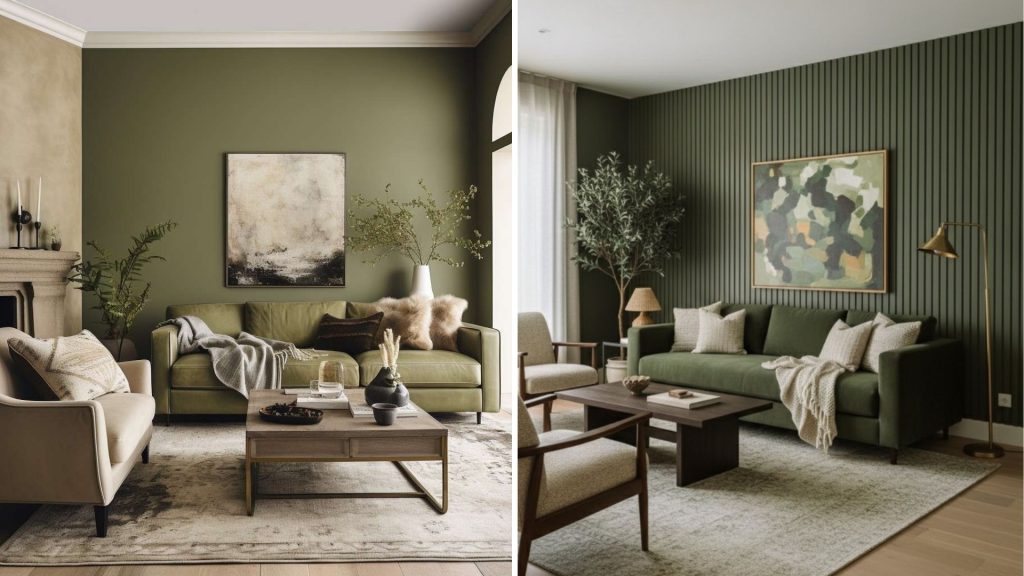Olive green home interior colour inspiration for modern homes