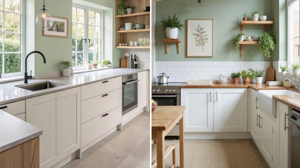 Sage green home interior colour combinations for modern homes design