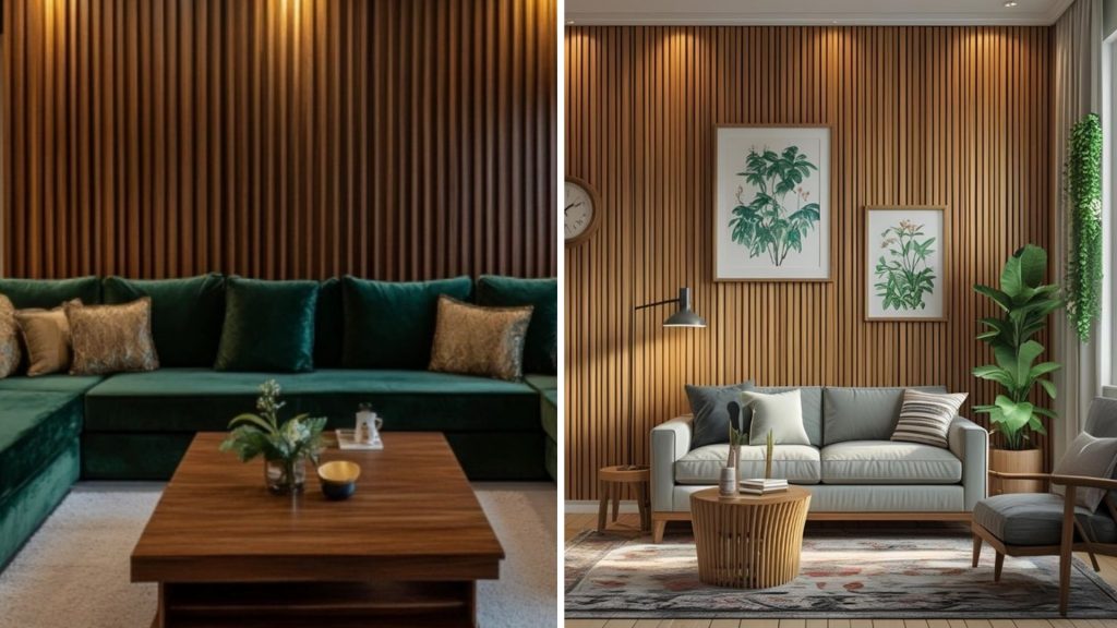 Scandinavian wall panelling design for modern living room