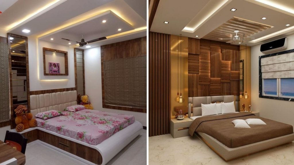 Simple bedroom ceiling design with modern clean lines