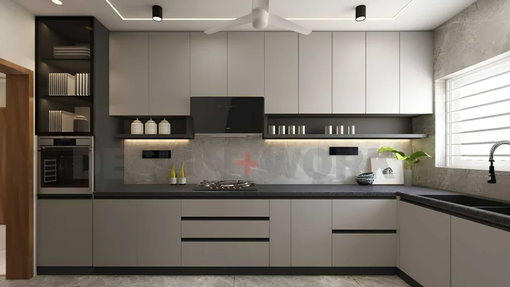 Grey Modular Kitchen Colour Combination