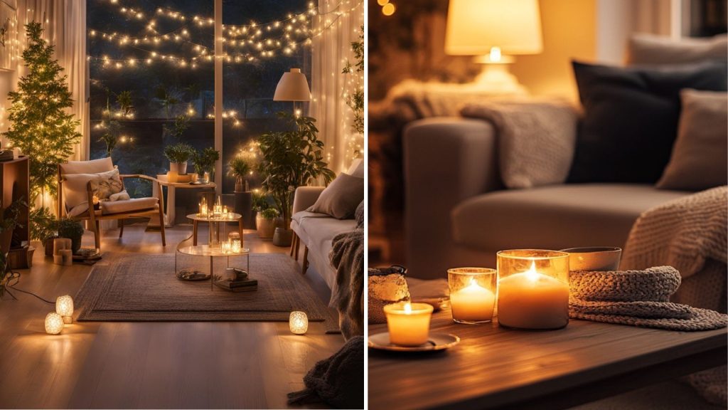 Fairy lights string décor for New Year date night