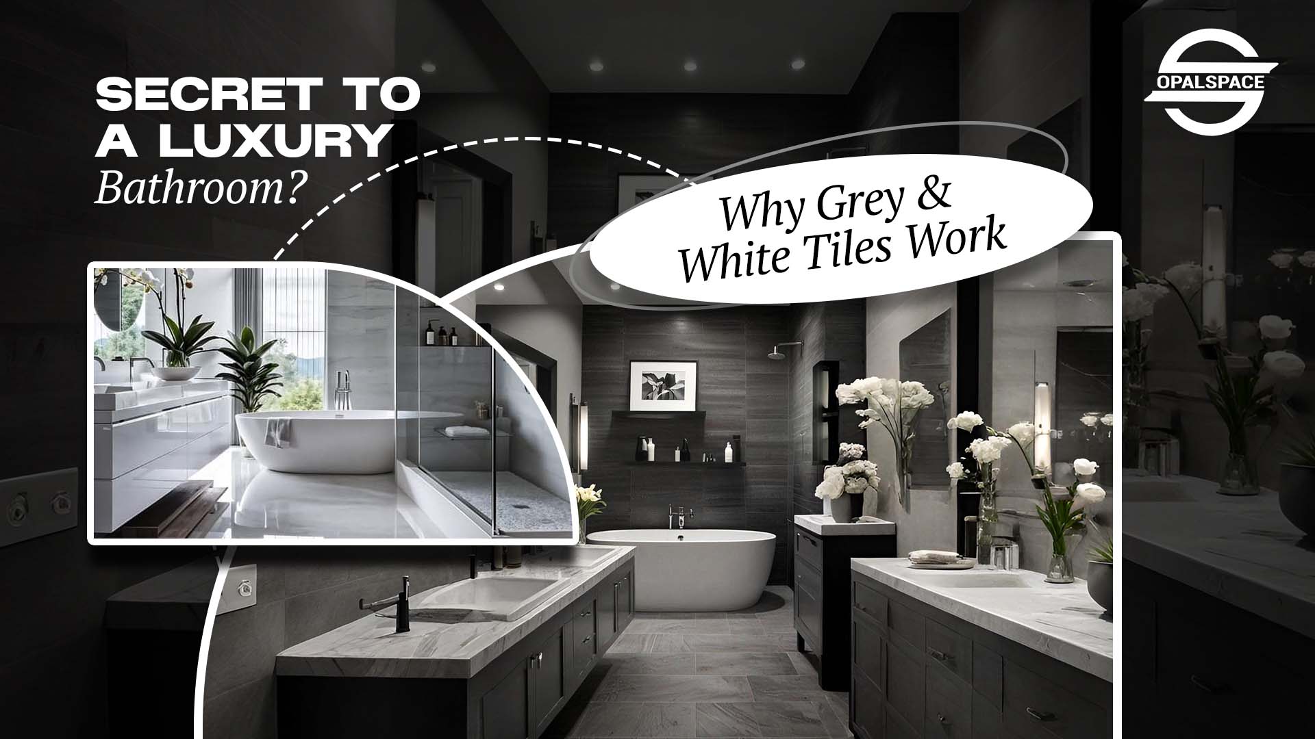 Grey & White bathroom Tiles