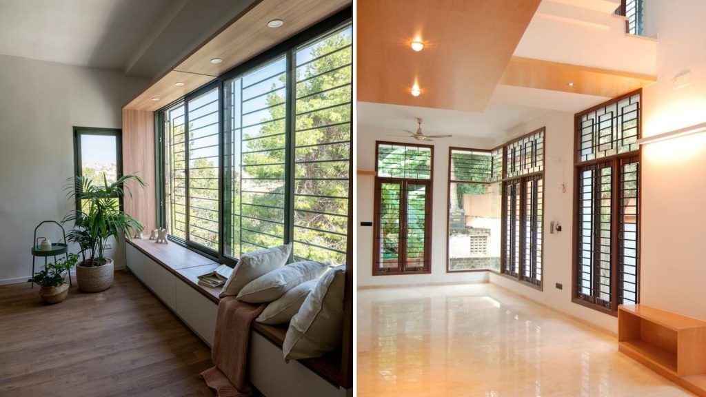 eiling-to-floor window design in modern home