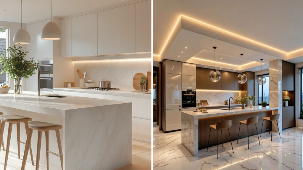 Engineered Quartz Material for Breakfast Counter